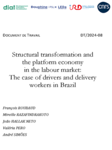 Working Paper N°2024-08 : Structural transformation and the platform economy in the labour market: The case of drivers and delivery workers in Brazil